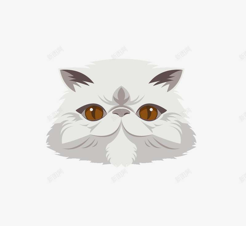 白色猫头卡通动物免费psd免抠素材_88icon https://88icon.com 动物 卡通 猫咪 白色