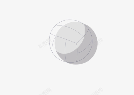 手绘线描排球图标图标