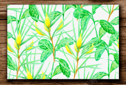 手绘植物叶子图案素材