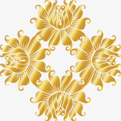 金色花朵装饰素材