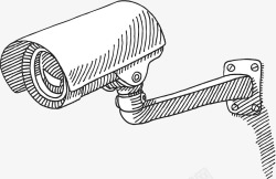 监视电子设备铅笔手绘监视摄像头高清图片