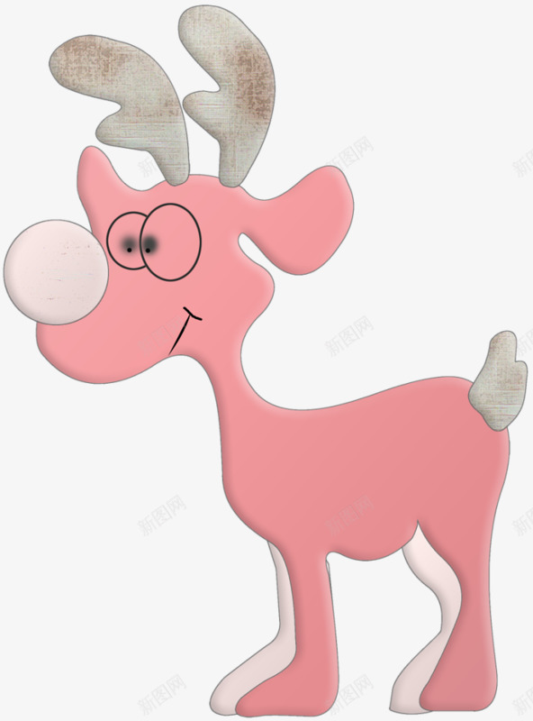 粉色可爱小鹿png免抠素材_88icon https://88icon.com 卡通 粉色 鹿角 麋鹿