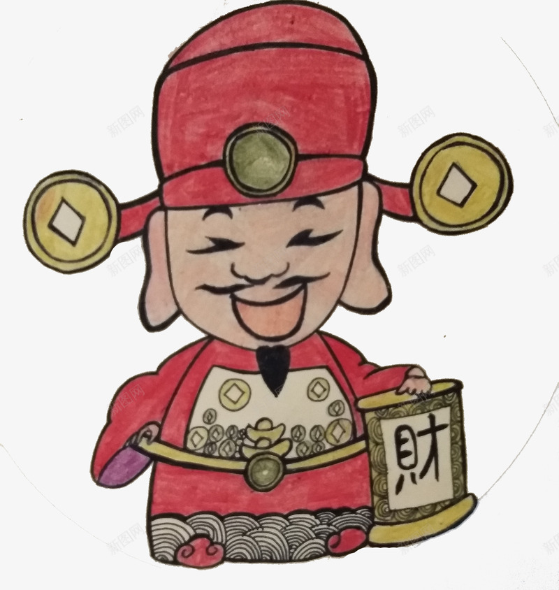 手绘卡通财神爷png免抠素材_88icon https://88icon.com 卡通 手绘 爷 财神