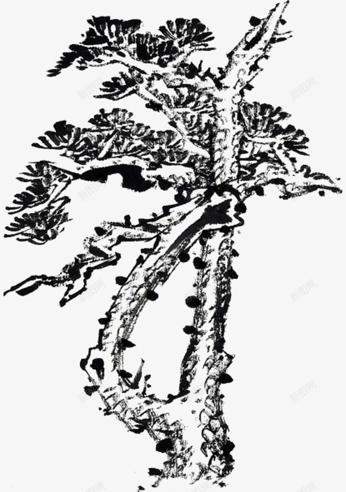 毛笔绘水墨迎客松png免抠素材_88icon https://88icon.com 手绘松树 松树 毛笔画迎客松 水墨手绘松 水墨松 水墨迎客松