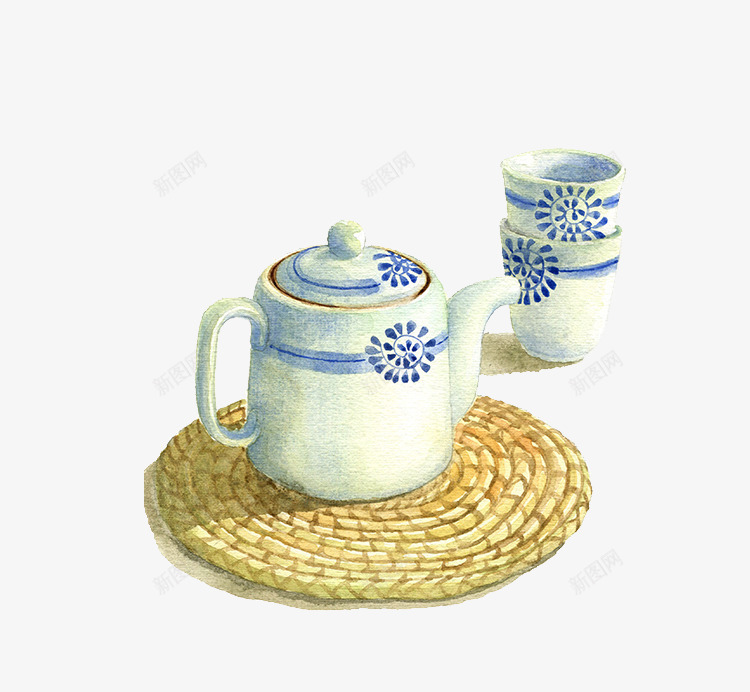 白瓷茶具png免抠素材_88icon https://88icon.com 垫子 杯子 白瓷 茶壶