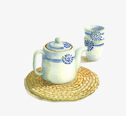 白瓷茶具素材