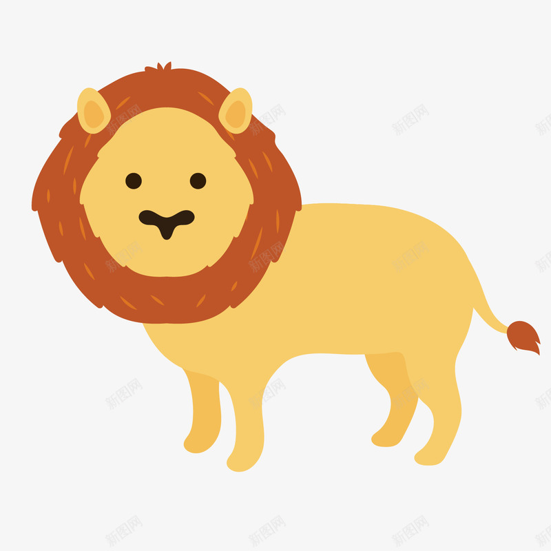 黄色狮子插图png免抠素材_88icon https://88icon.com 动物园 卡通动物插画 可爱动物 矢量动物