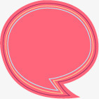 纯色粉色细线边框泡泡对话框素材