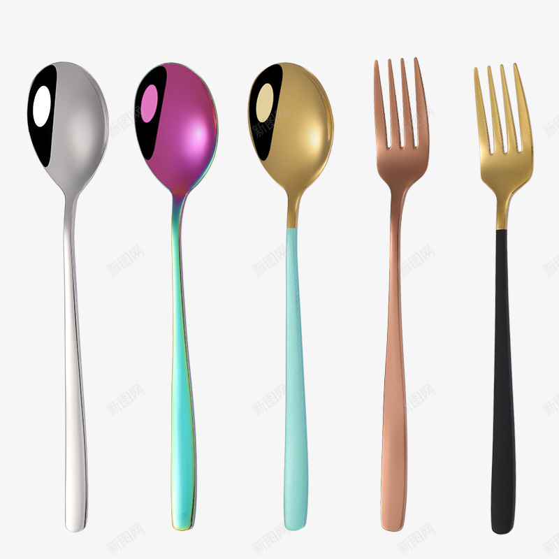 304不锈钢叉勺png免抠素材_88icon https://88icon.com 勺子叉子 韩式勺叉 韩式餐具 餐具