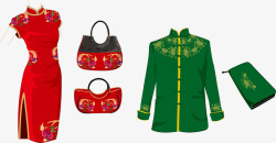 中国古典服饰矢量图素材