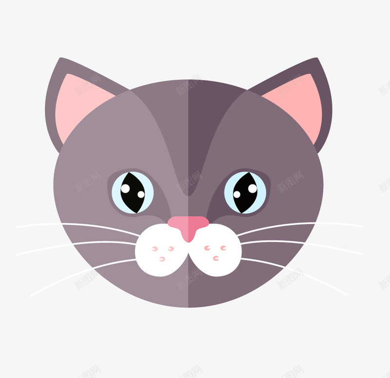 灰色的猫咪头像矢量图eps免抠素材_88icon https://88icon.com 头像 灰色 灰色矢量 猫咪 矢量图