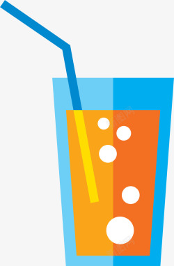 橙汁水杯卡通扁平化橙汁高清图片