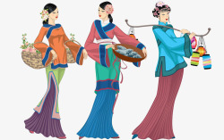 古代妇女民族服饰素材