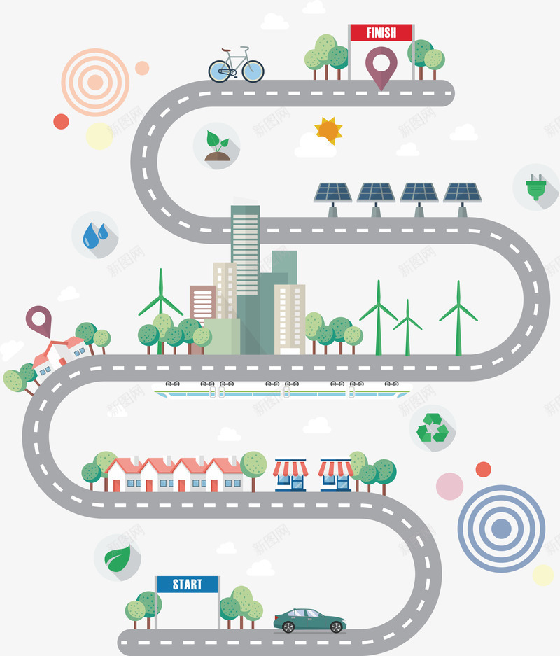 一条弯弯曲曲的公路矢量图eps免抠素材_88icon https://88icon.com 公路 公路png 公路矢量图 弯曲 路 矢量图