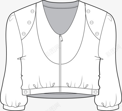 科技感线框手绘衣服外套图标图标