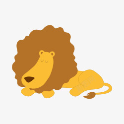 黄色的小狮子标签矢量图素材