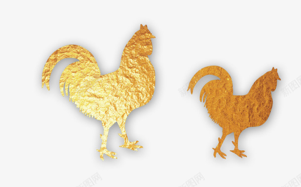 装饰海报金箔公鸡图标图标