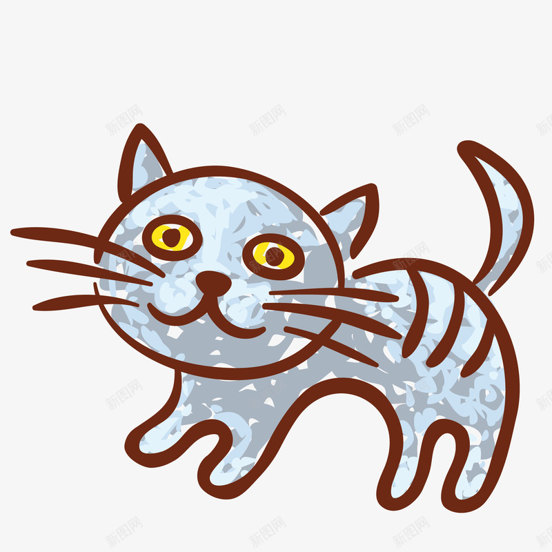 卡通可爱的猫咪动物矢量图ai免抠素材_88icon https://88icon.com 动物设计 卡通 可爱 宠物 彩绘 手绘 猫咪 矢量图