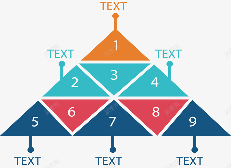 三角拼图数字序列png免抠素材_88icon https://88icon.com 三角拼图 三角结构 信息图表 几何结构
