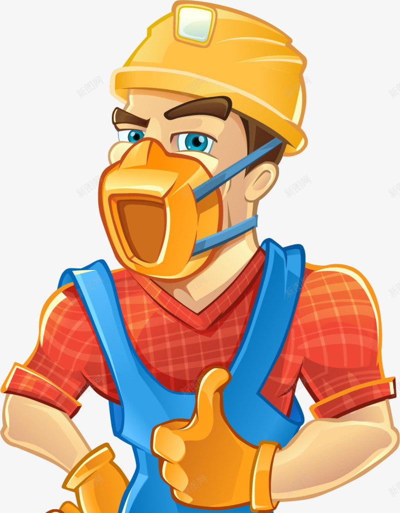 卡通人物男性工程师png免抠素材_88icon https://88icon.com 卡通人物 卡通工程师 点赞 男性工程师 站立 蓝色背带裤