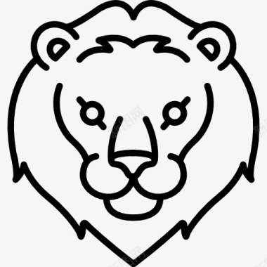 野生保护动物狮子图标图标