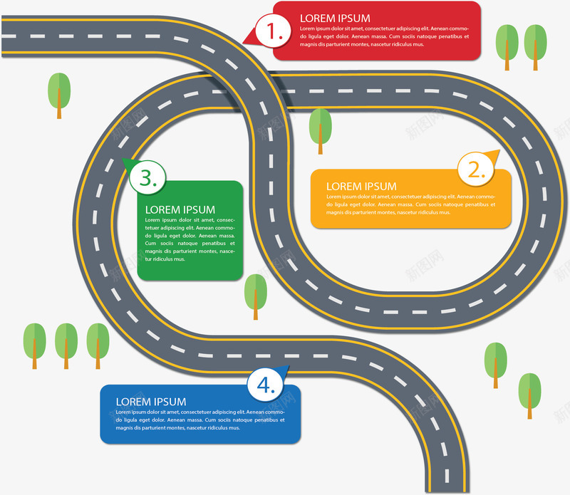 公路弯道步骤图表矢量图ai免抠素材_88icon https://88icon.com 四个步骤 弯道 弯道图表 步骤图 流程图 矢量png 矢量图