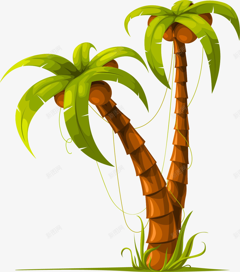 棕色简约椰树装饰图案png免抠素材_88icon https://88icon.com 免抠PNG 棕色 椰树 简约 装饰图案