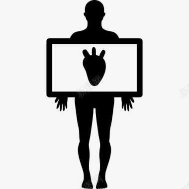 身正气人体心脏的轮廓图标图标