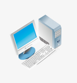 彩平图户型图白色电脑主机键盘素材