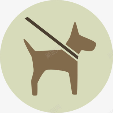 彩绘宠物遛狗图标图标