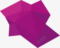 紫色低多边形素材