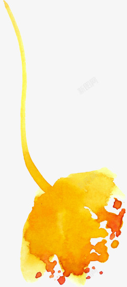 黄色水粉彩绘花朵素材