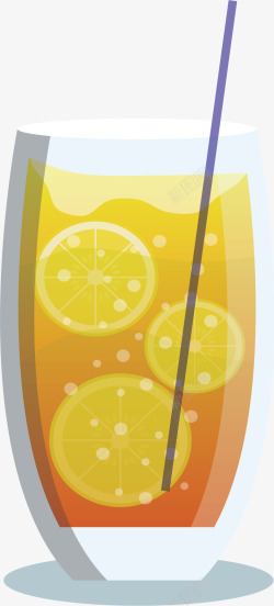 美味夏日卡通橙汁矢量图素材