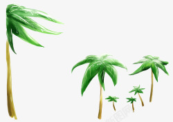 卡通手绘清新夏日椰树素材