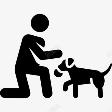 宠物美容训练狗的图标图标
