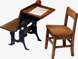 教育课桌椅木纹复古素材