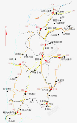 铁路示意图山西省铁路图高清图片