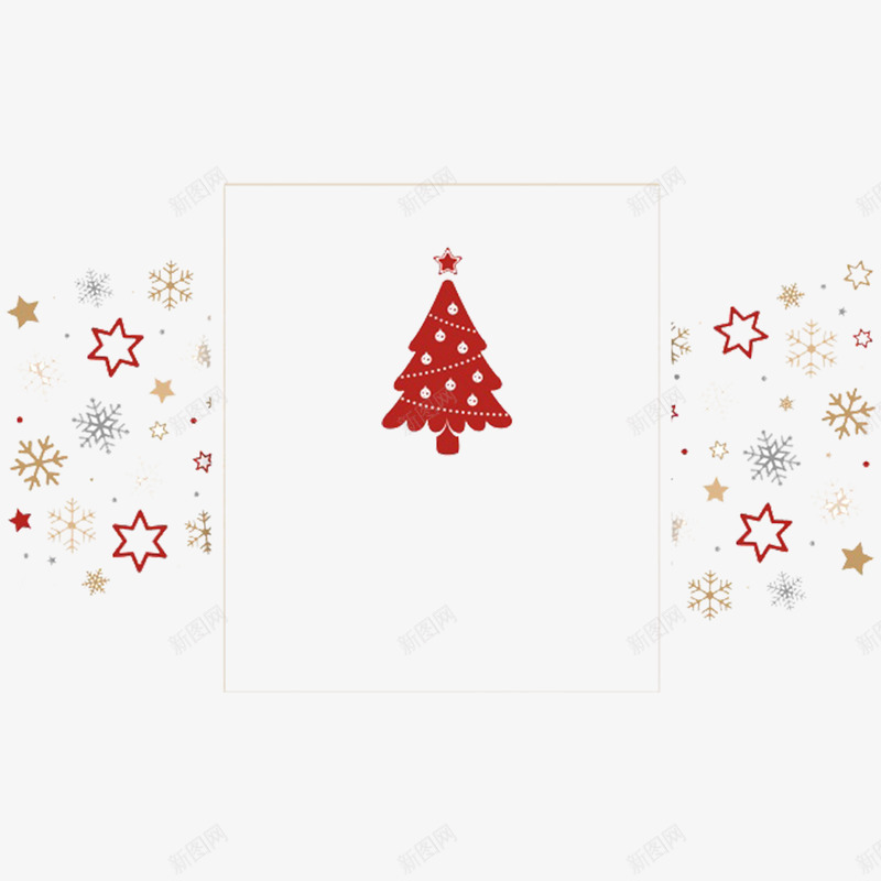可爱圣诞树雪花星星边框png免抠素材_88icon https://88icon.com 卡通 可爱 圣诞树 手绘 星星 线条 边框 雪花