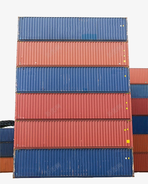 堆叠在一起的集装箱png免抠素材_88icon https://88icon.com 免抠 双色 堆叠 实物 红色 蓝色 运输 集装箱 集装箱堆场