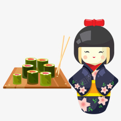 鍜屾湇日系卡通寿司高清图片
