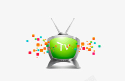 tv电视绿色卡通装饰素材