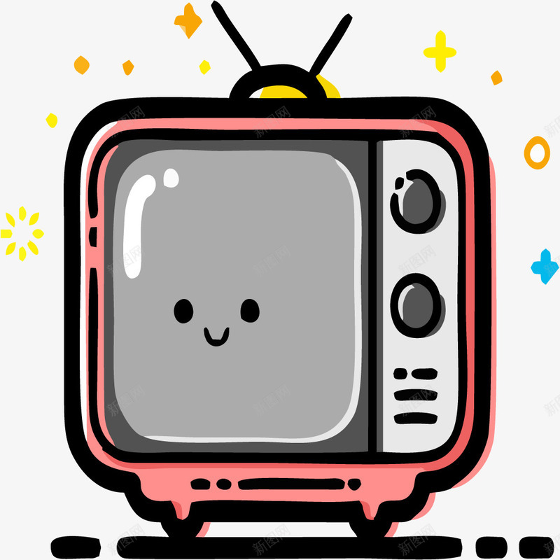 复古电视机矢量图eps免抠素材_88icon https://88icon.com 免抠电视机PNG素材 创意 复古 电视机 矢量图