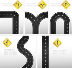 5款道路与标志矢量图素材