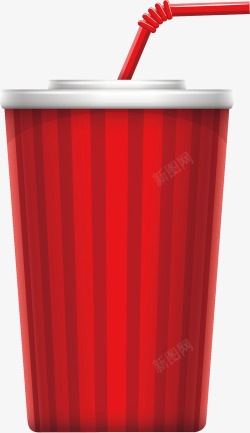 红色纸杯矢量图素材