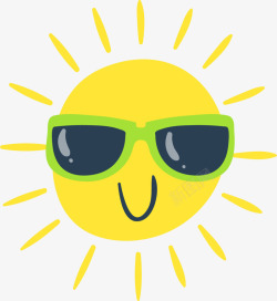 炎炎夏日戴墨镜的太阳素材