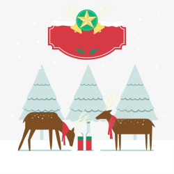 圣诞节麋鹿插画素材