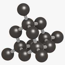 黑色纯硅Si硅分子形状素材