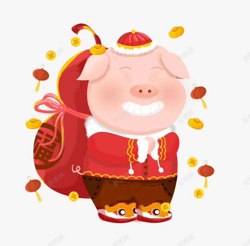 猪年动物猪可爱卡通动画形象png免抠素材_88icon https://88icon.com 动物猪 动画形象 可爱卡通 猪年