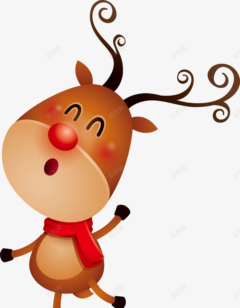 高兴的麋鹿图png免抠素材_88icon https://88icon.com 动物 卡通手绘 可爱 宠物 微笑 水彩 鹿角 麋鹿