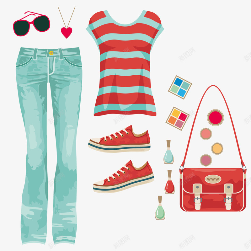 时尚女性服饰与配饰png免抠素材_88icon https://88icon.com 女性 时尚女性 时尚服饰 服饰 配饰
